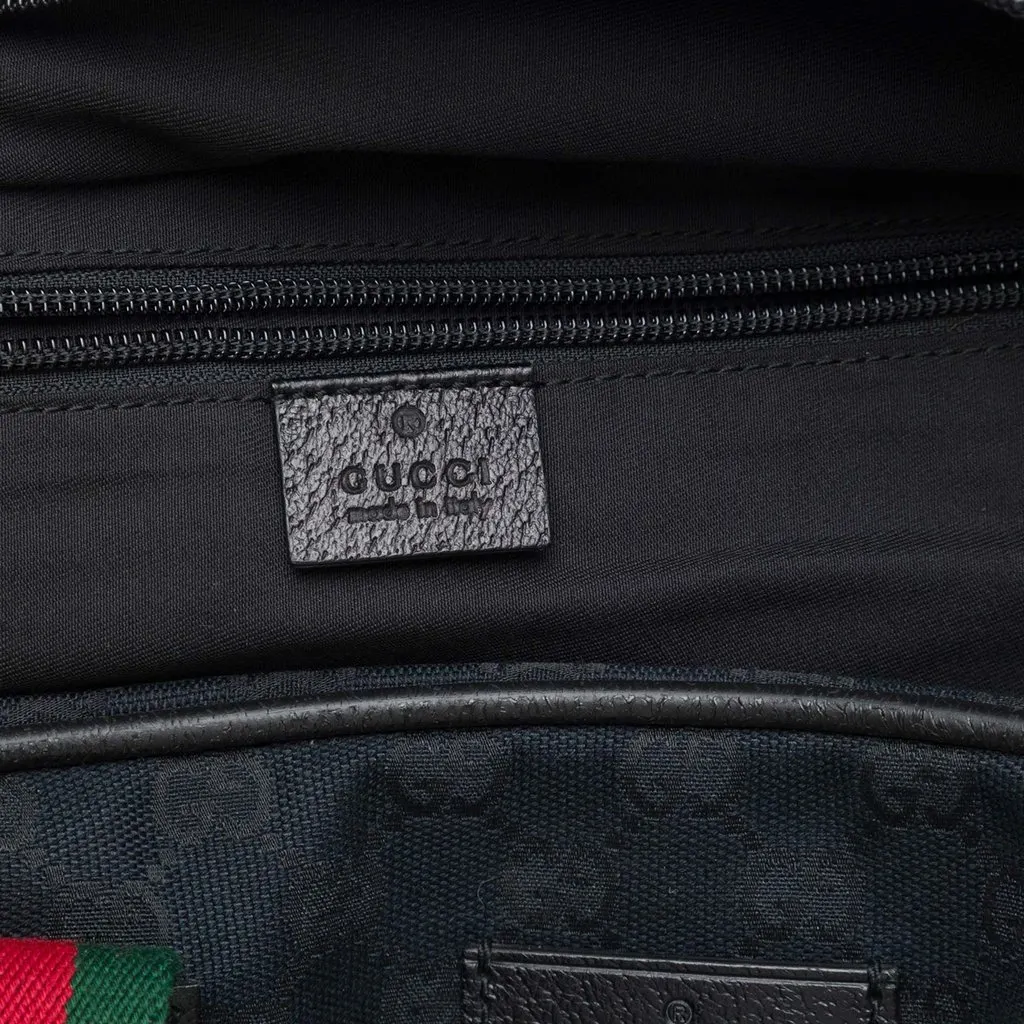 Gucci GG Canvas Web Travel Bag Black Canvas Good - Box View