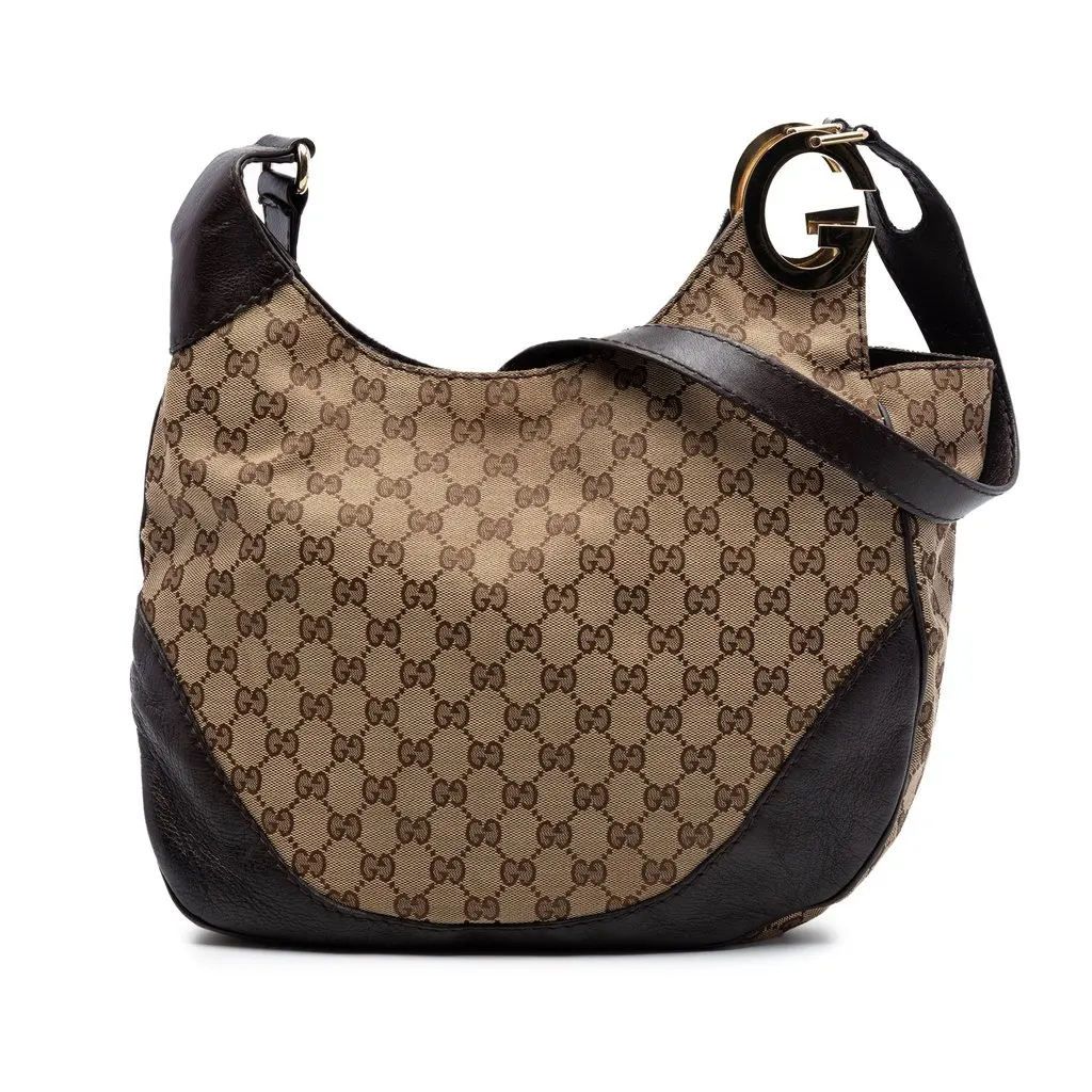 Gucci GG Canvas Charlotte Crossbody Beige Very good - Front View