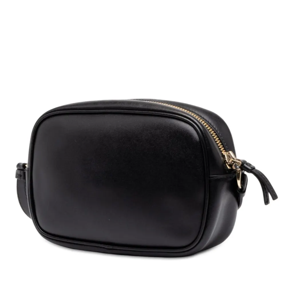 Salvatore Ferragamo Smooth Calfskin Vara Bow Camera Bag Black Leather Good - Back View