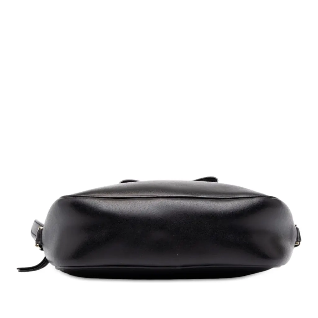 Salvatore Ferragamo Smooth Calfskin Vara Bow Camera Bag Black Leather Good - Inside View