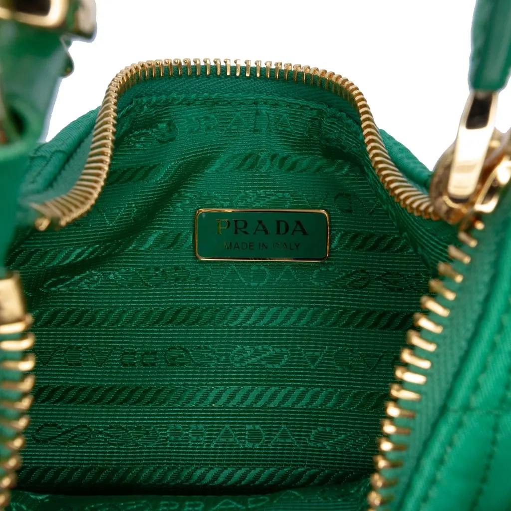 Prada Impuntu Re Nylon Re Edition 1995 Chaine Satchel Green Very good - Box View