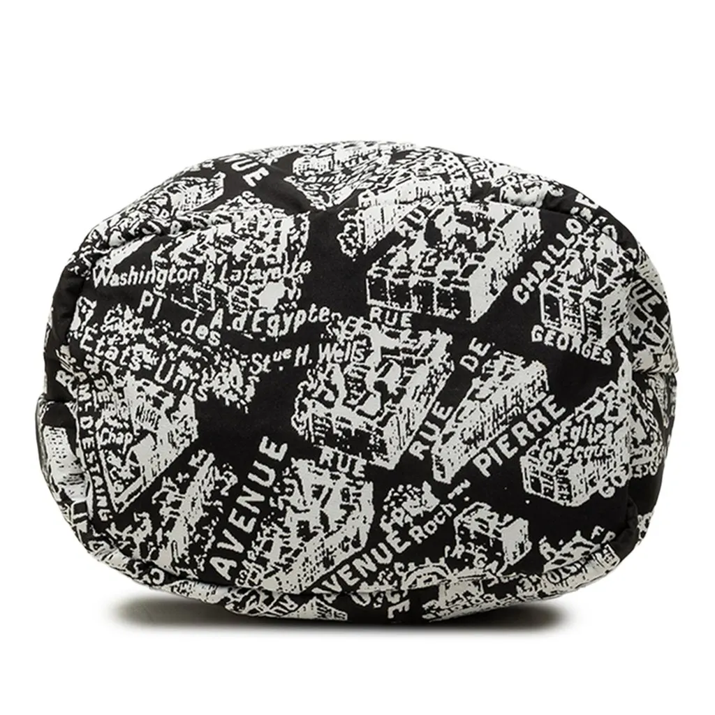 Dior Technical Fabric Plan de Paris DiorTravel Drawstring Pouch Black Canvas Very good - Inside View