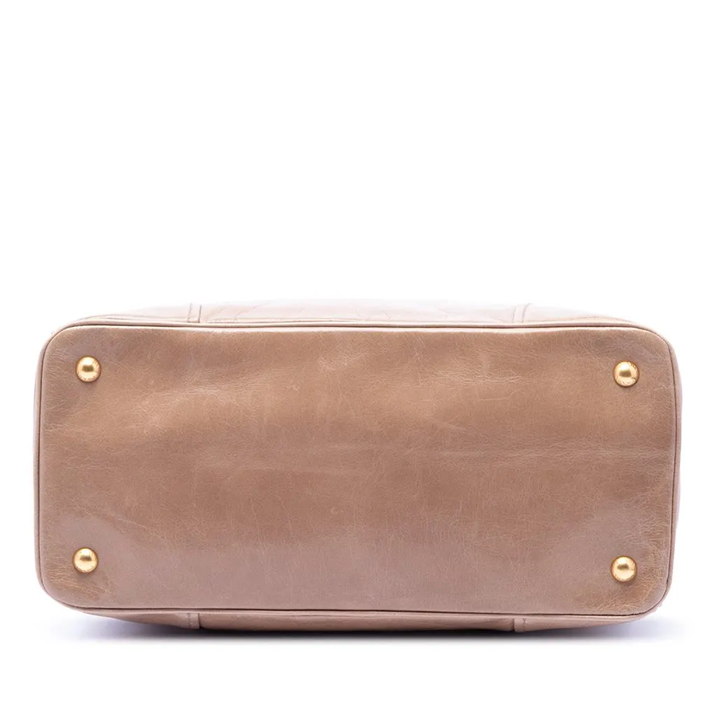Prada Vitello Shine Satchel Brown Leather Very good - Inside View