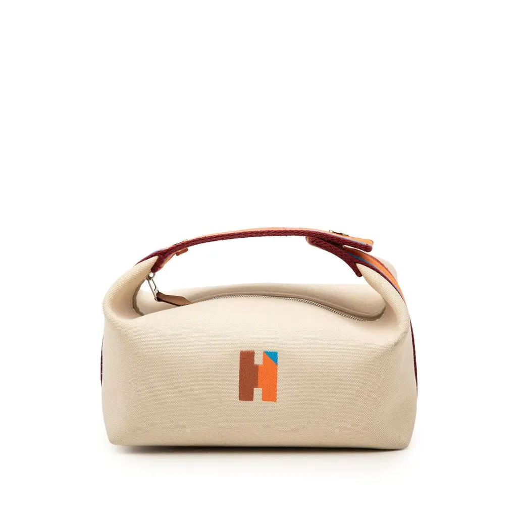 Hermès Small Toile Bride A Brac H Pavillon Case Brown Canvas Very good - Front View