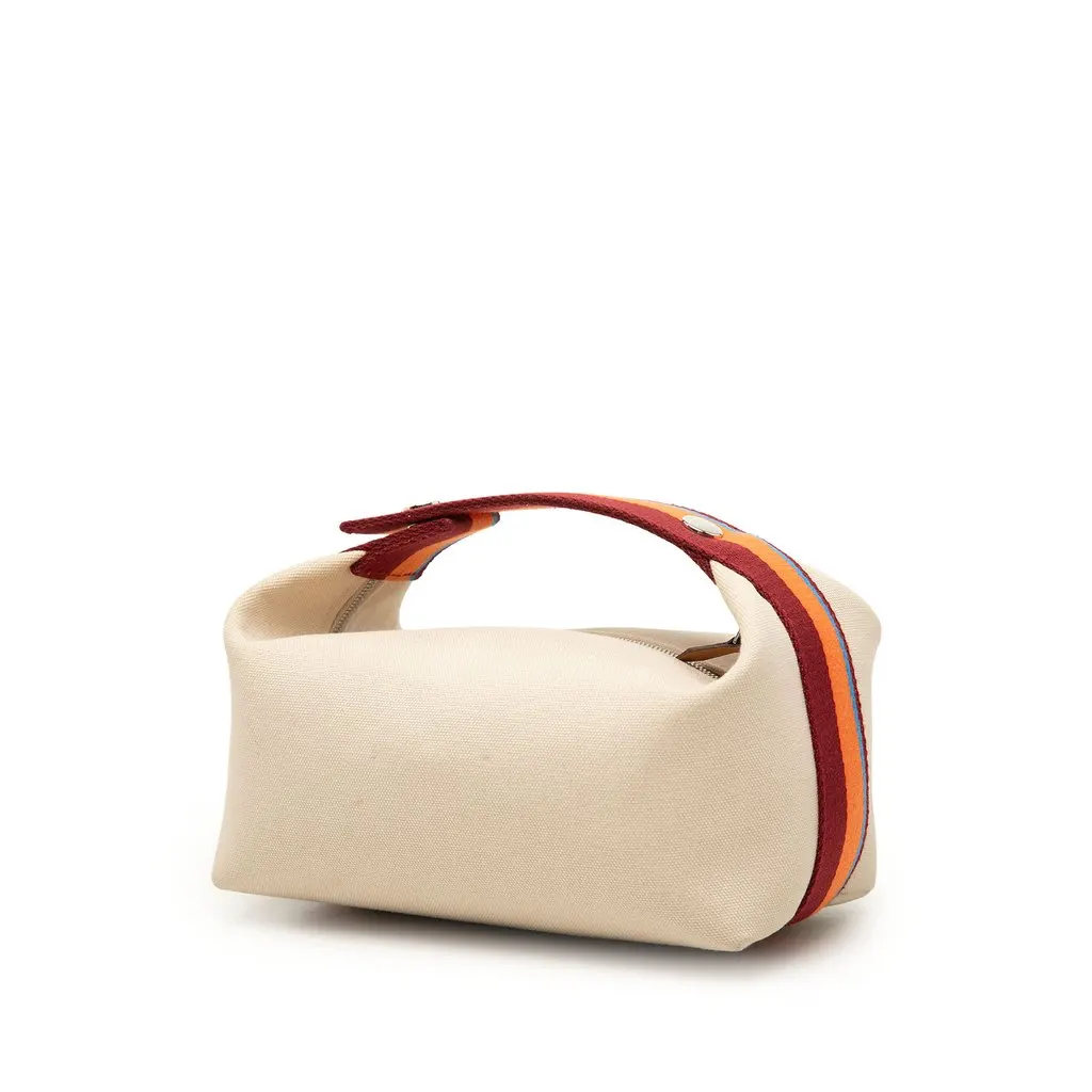 Hermès Small Toile Bride A Brac H Pavillon Case Brown Canvas Very good - Back View