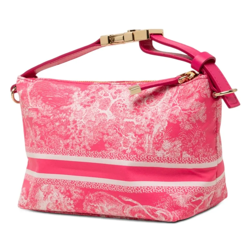 Dior Small Technical Fabric Toile de Jouy Reverse DiorTravel Nomad Pouch Pink Very good - Back View