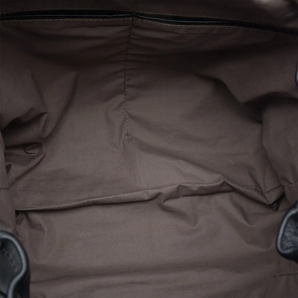 Bottega Veneta Intrecciato Trimmed Leather Drawstring Backpack Black Leather Very good - Model View