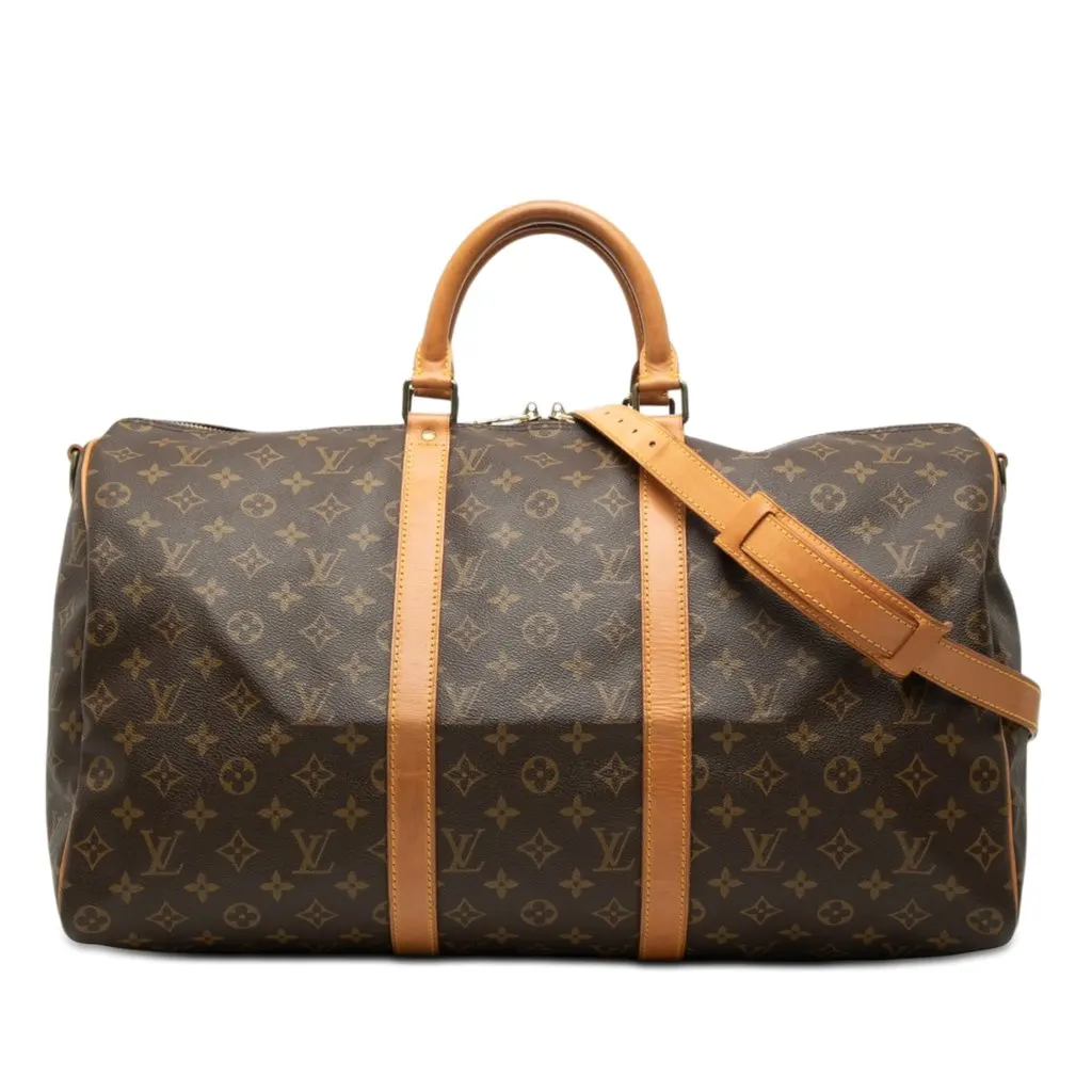 Louis Vuitton Monogram Keepall Bandouliere 50 Brown Very good - Front View