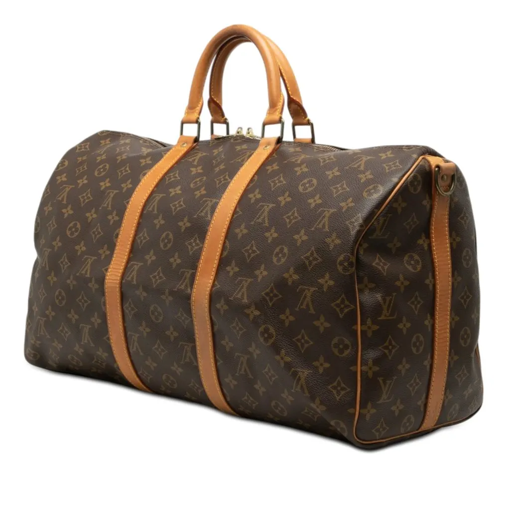 Louis Vuitton Monogram Keepall Bandouliere 50 Brown Very good - Back View