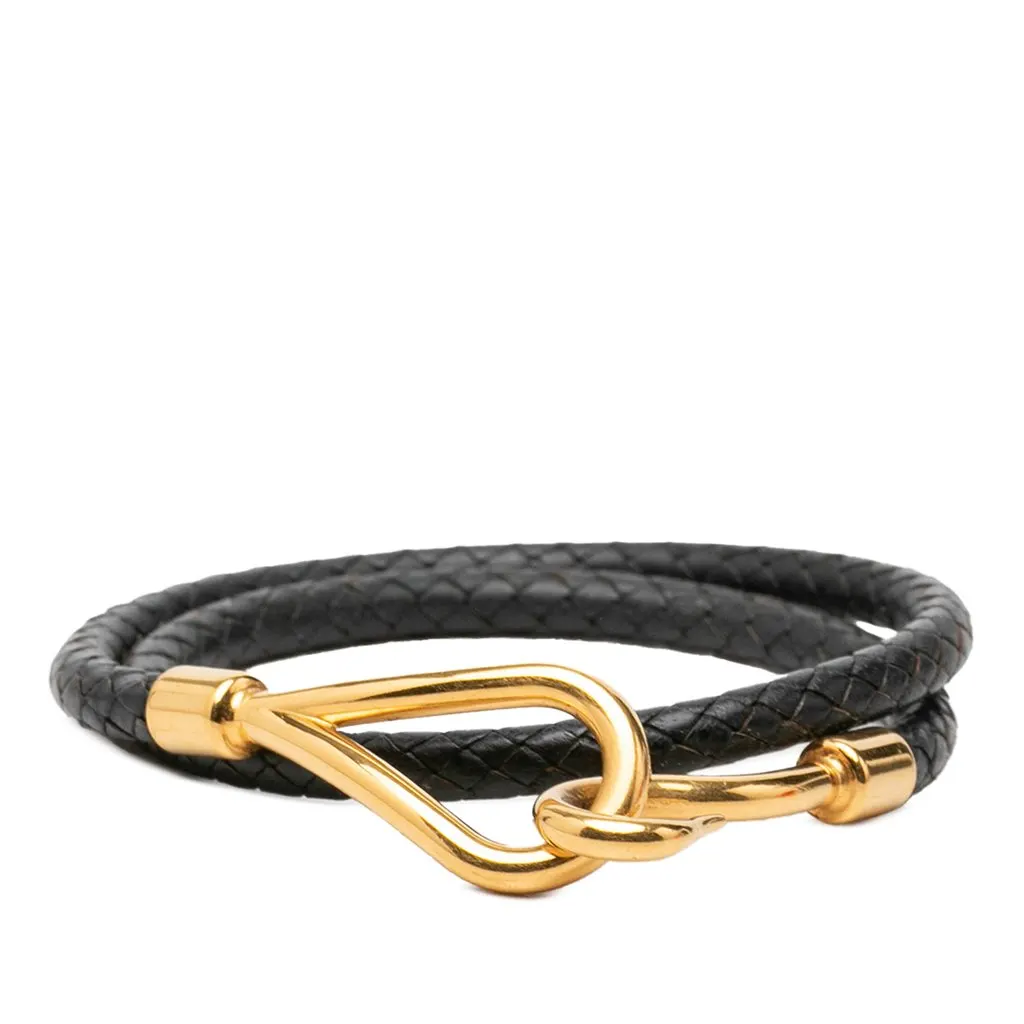 Hermès Gold Plated and Swift Jumbo Hook Double Tour Bracelet