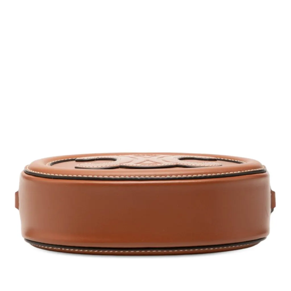 Celine Small Calfskin Cuir Triomphe Oval Crossbody Brown Leather Very good - Inside View