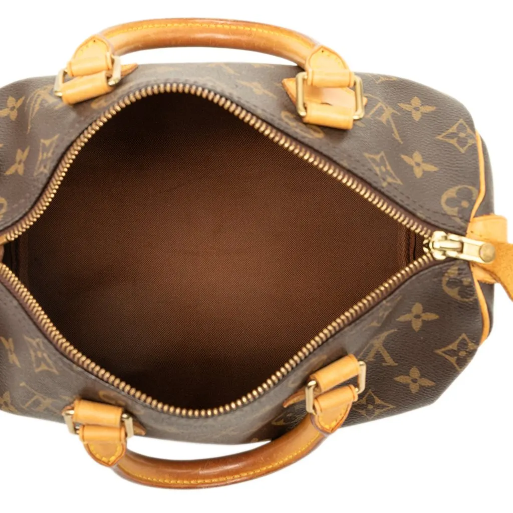 Louis Vuitton Monogram Speedy 25 Brown Canvas Good - Model View