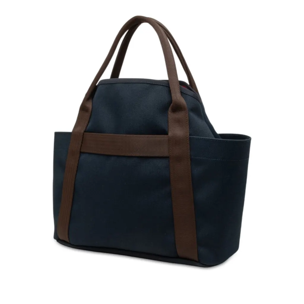 Hermès Toile Sac de Pansage Grooming Bag Blue Very good - Back View