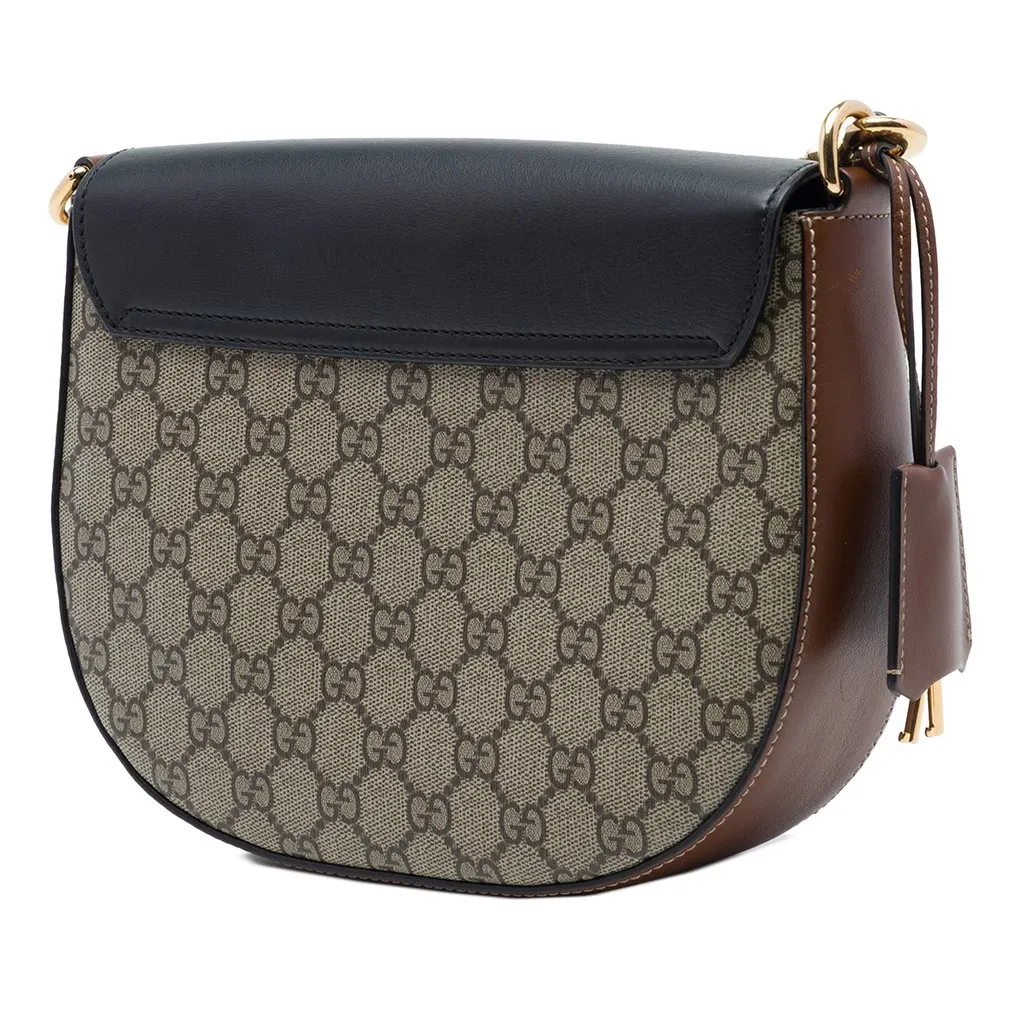 Gucci GG Supreme Web Padlock Crossbody Beige Very good - Back View