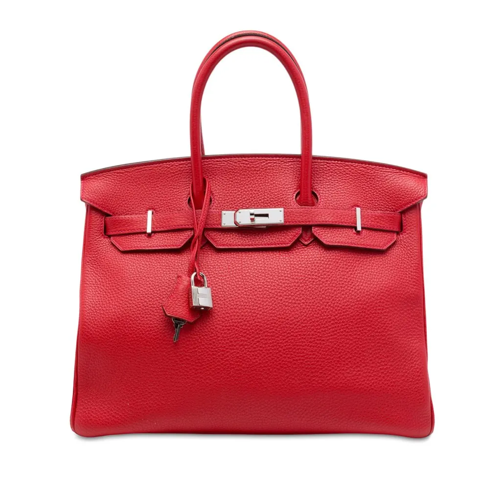 Hermès Togo Birkin Retourne 35 Red Leather Very good - Front View