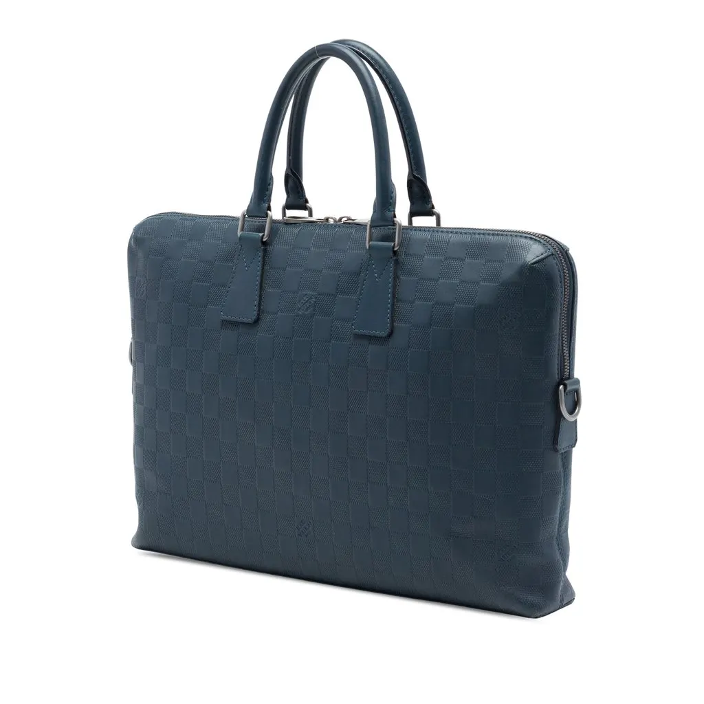 Louis Vuitton Damier Infini Porte Documents Jour Blue Leather Very good - Back View