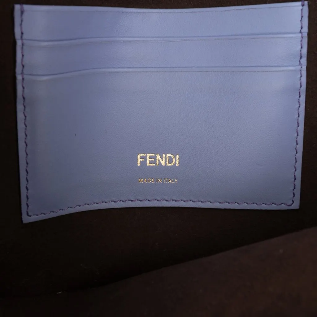 Fendi Calfskin Flat Baguette Crossbody Blue Leather Very good - Box View