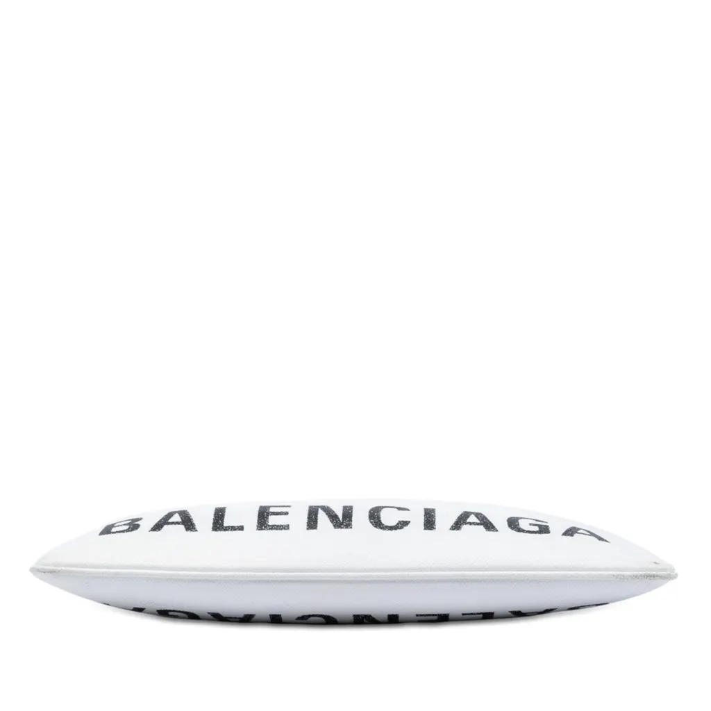 Balenciaga Leather Ville Logo Zip Pouch White Leather Very good - Inside View