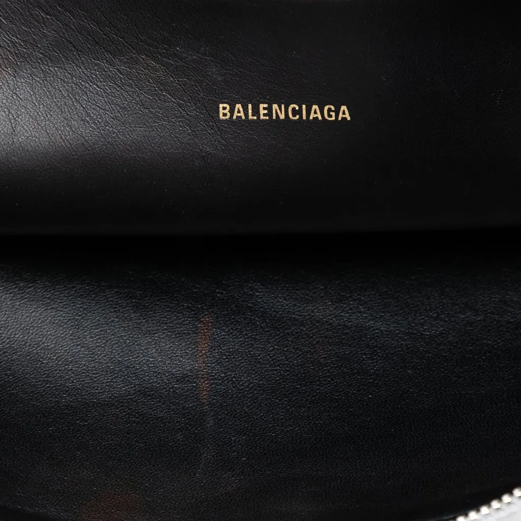 Balenciaga Leather Ville Logo Zip Pouch White Leather Very good - Box View