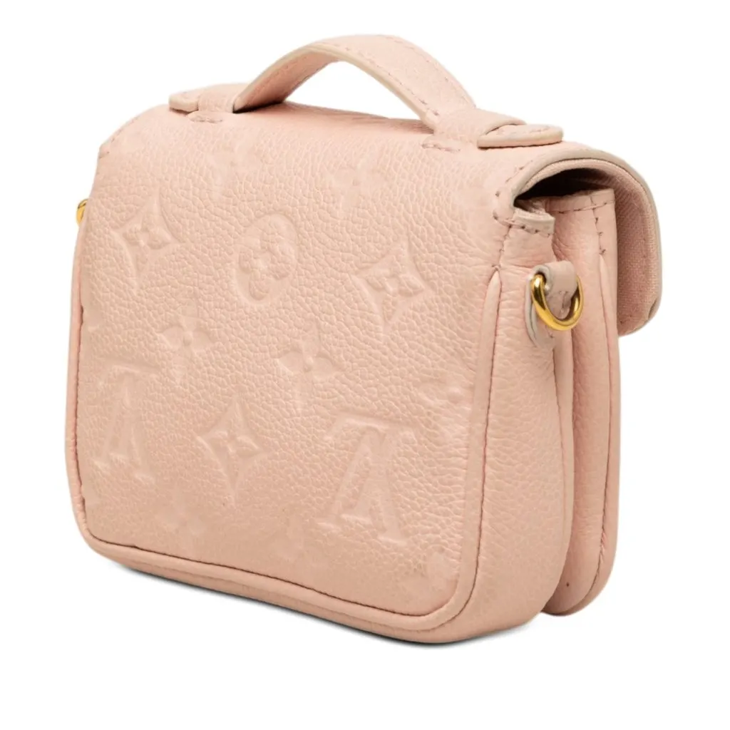 Louis Vuitton Monogram Empreinte Micro Pochette Metis Pink Leather Good - Back View