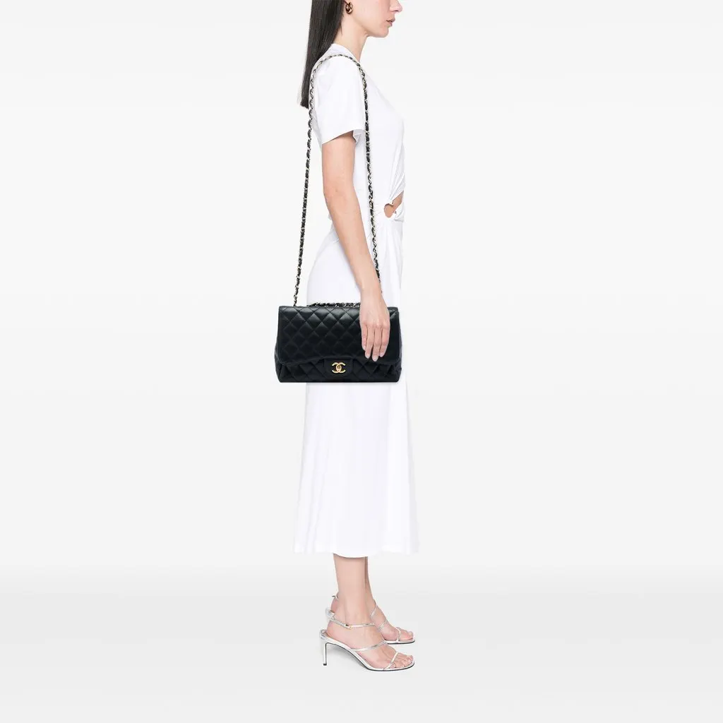 Chanel Jumbo Classic Caviar Single Flap Black Leather Very good - Box View