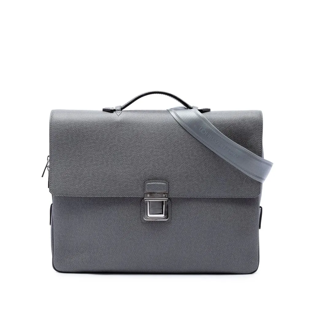 Louis Vuitton Taiga Vassili PM Grey Leather Very good - Front View