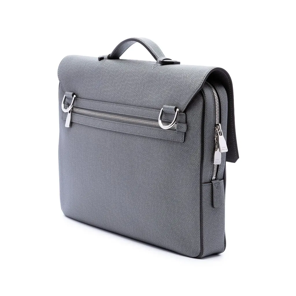 Louis Vuitton Taiga Vassili PM Grey Leather Very good - Back View