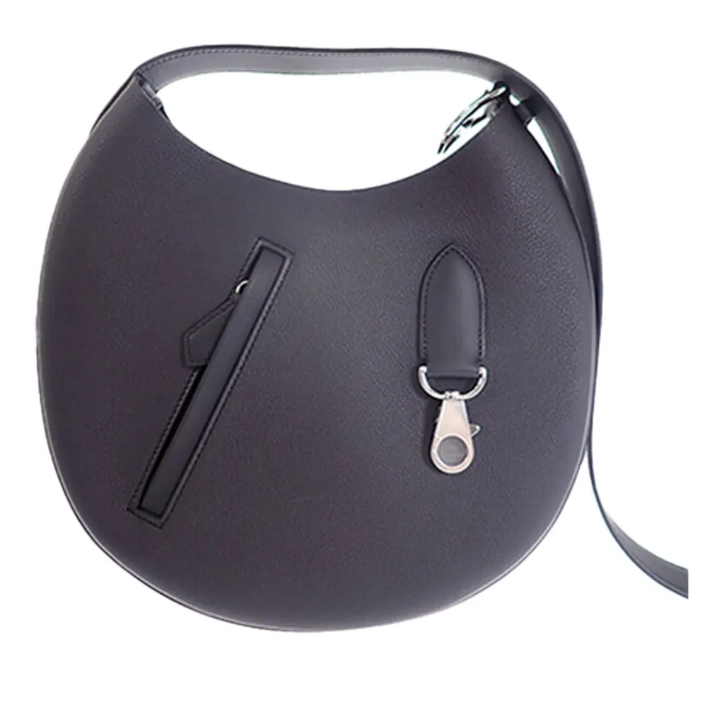 Hermès Togo and Swift Arcon Slim Bag Black Leather Very good - Front View