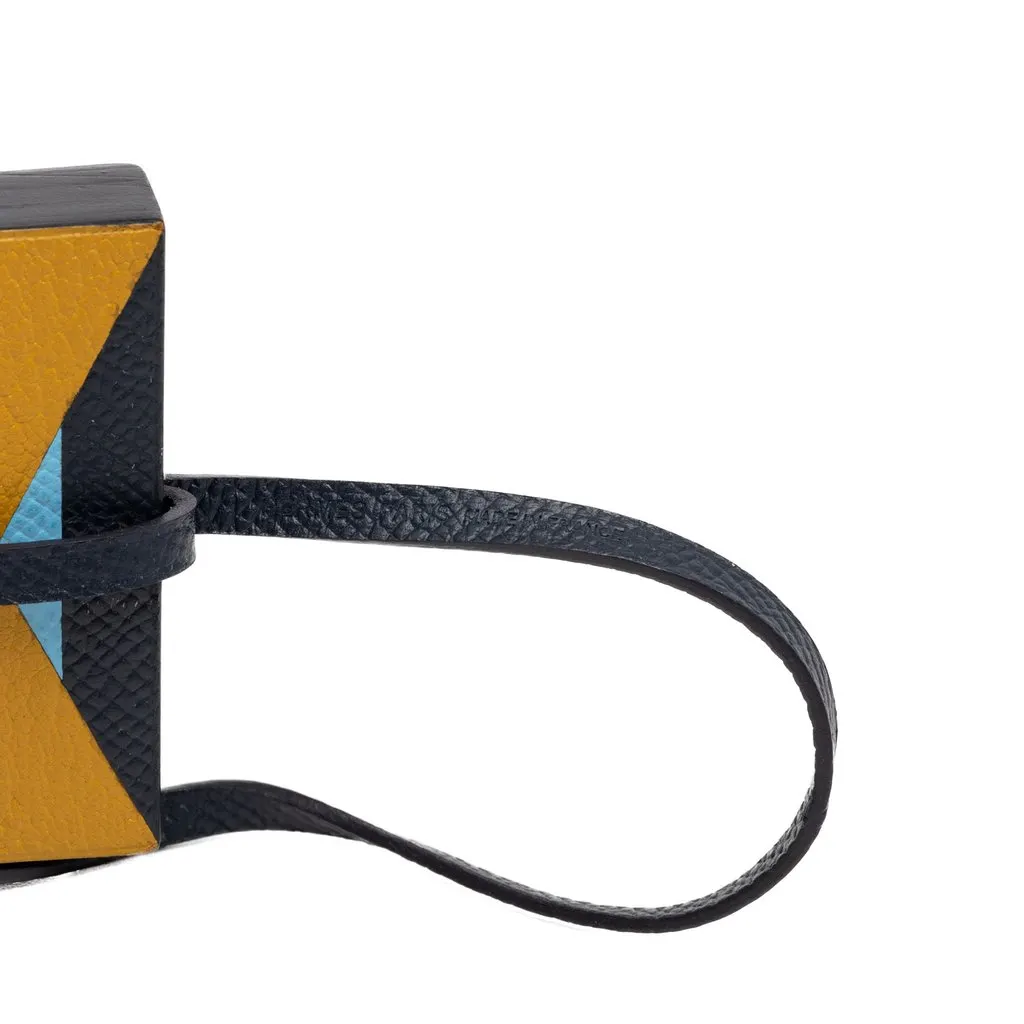 Hermès Epsom Calfskin Y Lettre Au Carre Bag Charm Blue Leather Very good - Inside View