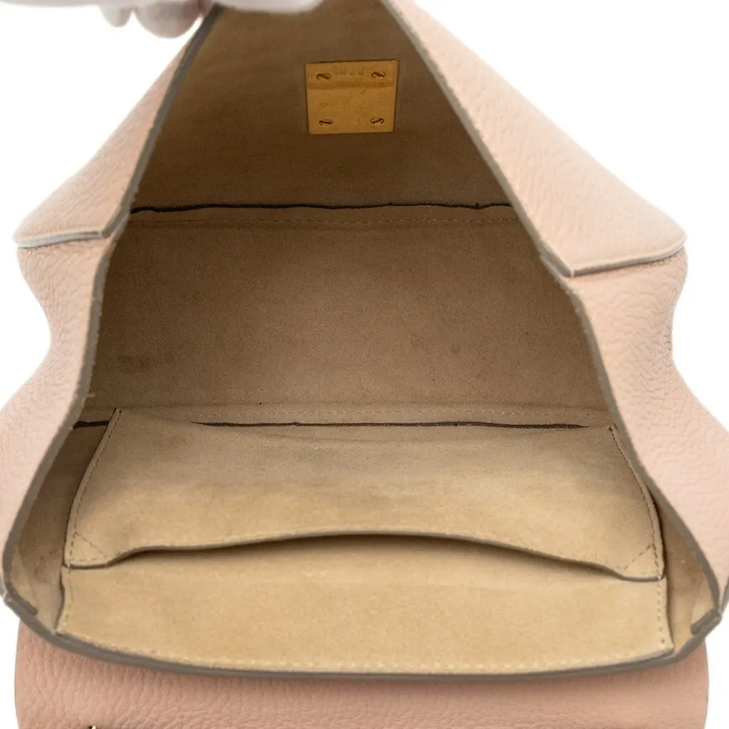 Chloé Small Grained Lambskin Drew Crossbody Brown Leather Good - Model View