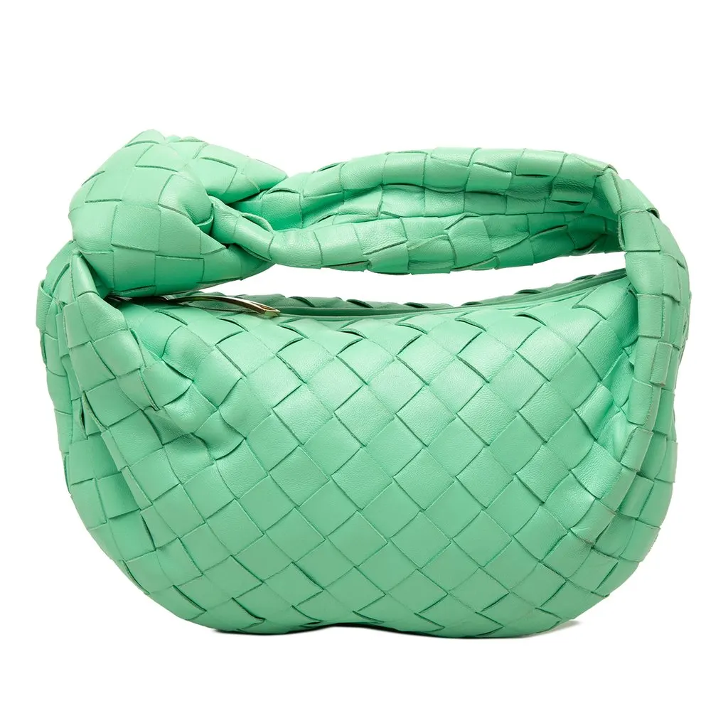 Bottega Veneta Mini Nappa Intrecciato Jodie Green Leather Very good - Front View