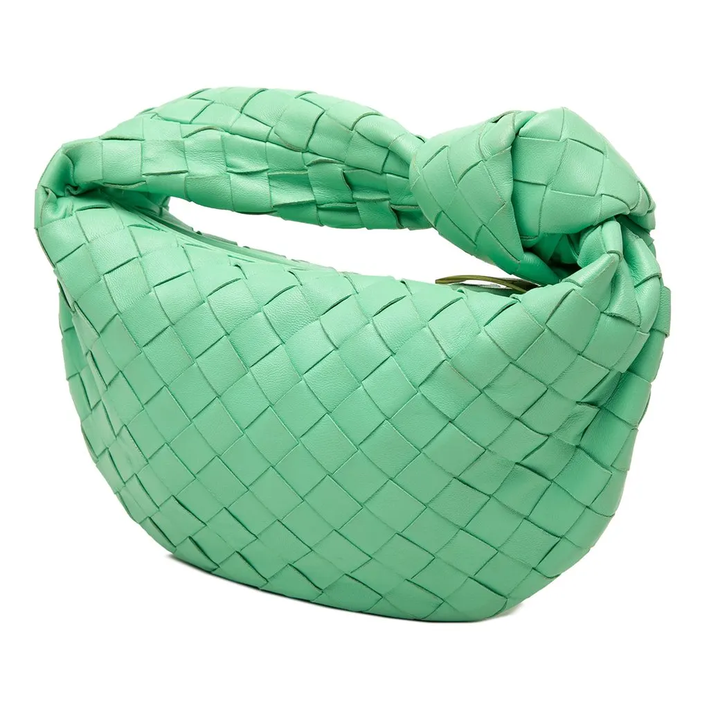 Bottega Veneta Mini Nappa Intrecciato Jodie Green Leather Very good - Back View