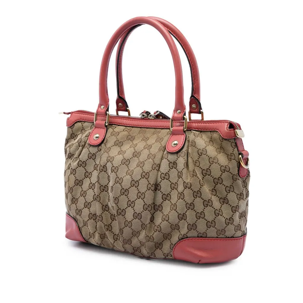 Gucci GG Canvas Sukey Satchel Beige Very good - Back View