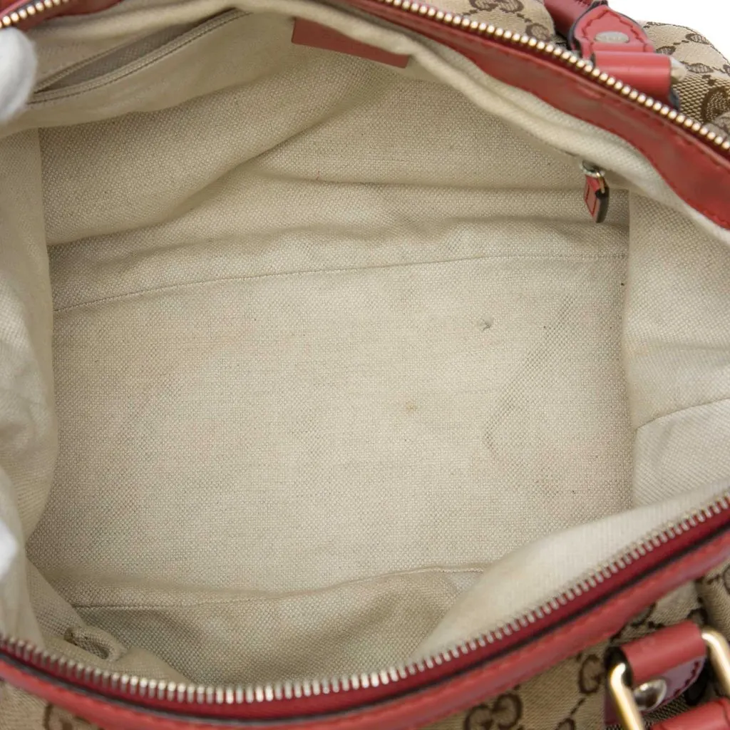 Gucci GG Canvas Sukey Satchel Beige Very good - Model View