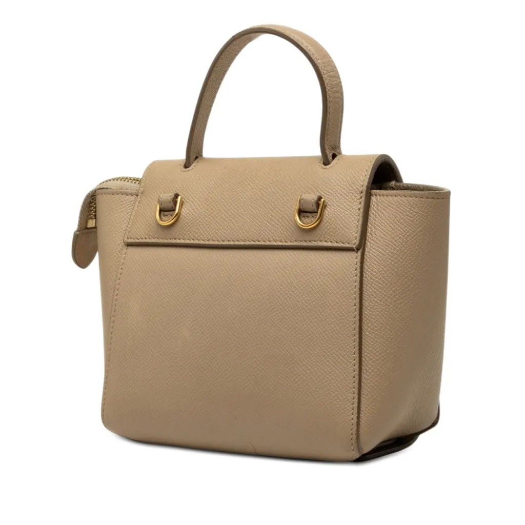 Celine Pico Grained Calfskin Belt Bag Beige Leather Very good - Back View