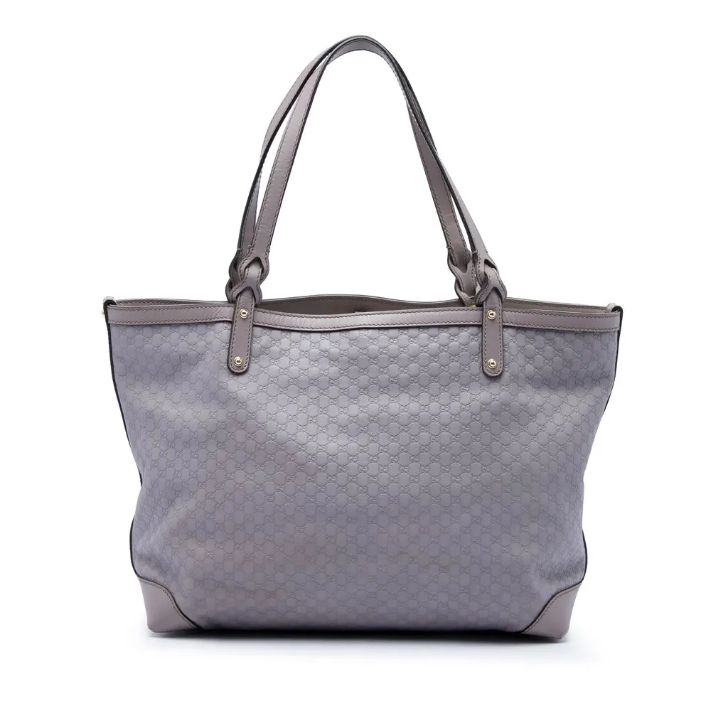 Gucci Medium Microguccissima Craft Tote Purple Leather Good - Front View