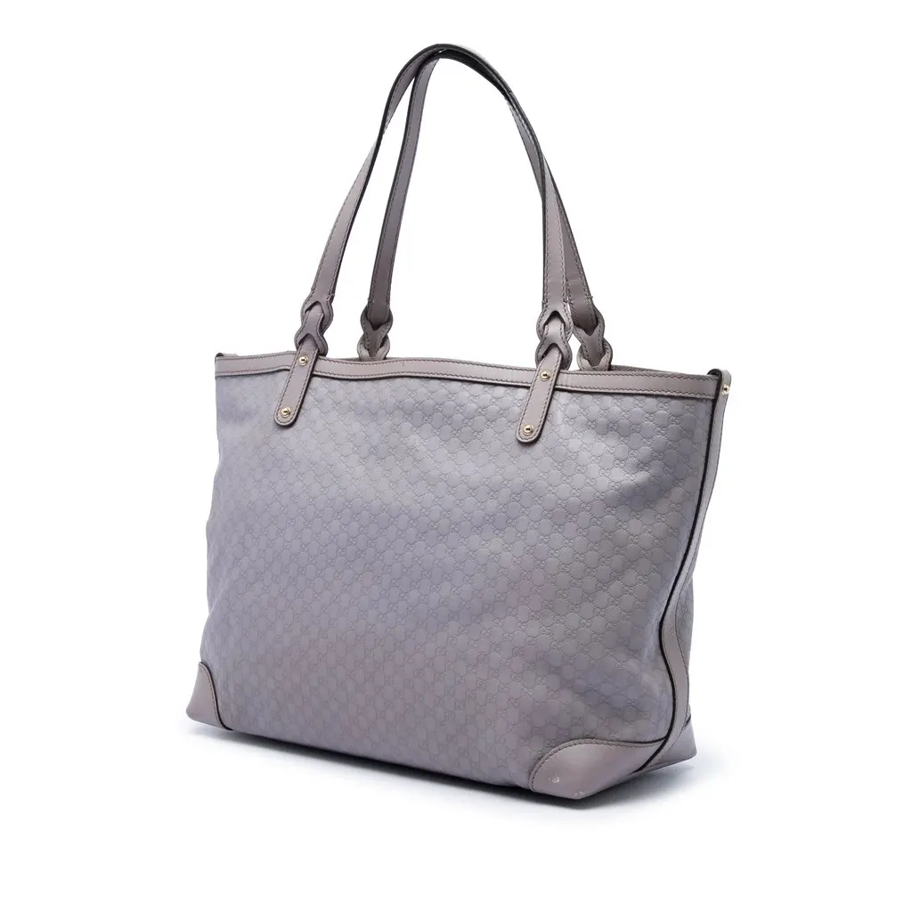 Gucci Medium Microguccissima Craft Tote Purple Leather Good - Back View