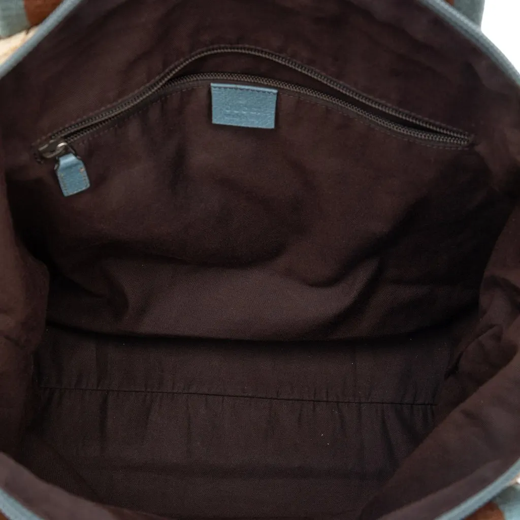 Gucci GG Canvas Web Vertical Tote Beige Very good - Model View