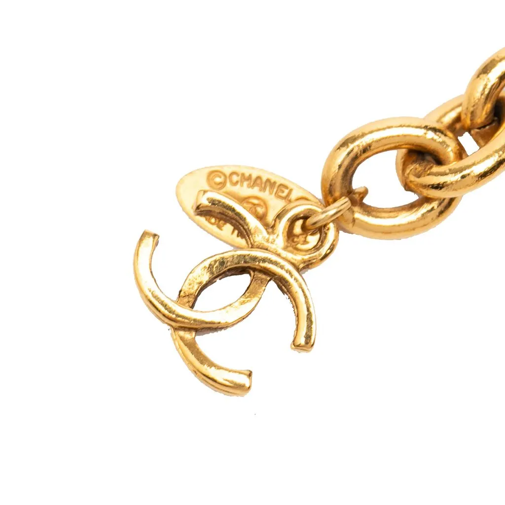 Chanel CC Gold Plated Sun Medallion Triple Chain Belt Gold Metal Very good - Box View