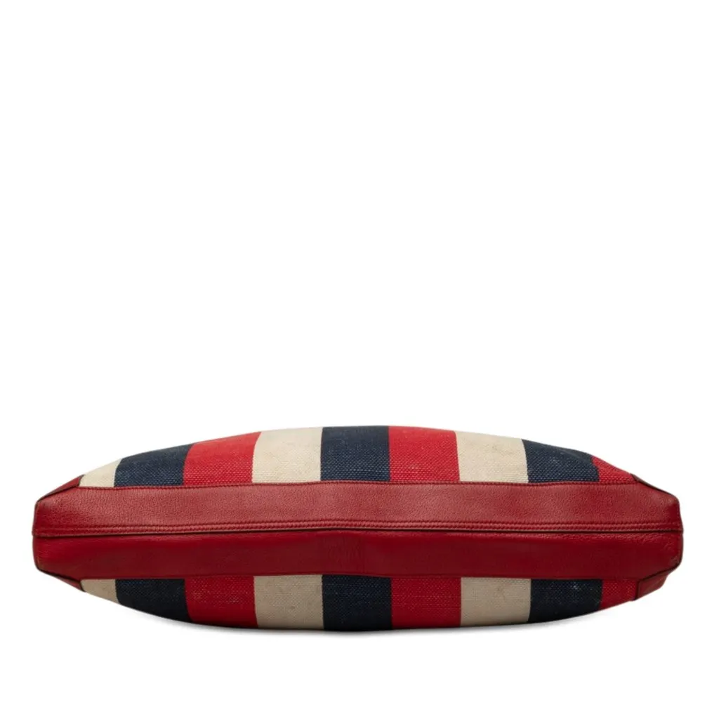 Gucci Canvas Baiadera Striped Tote Red Canvas Good - Inside View
