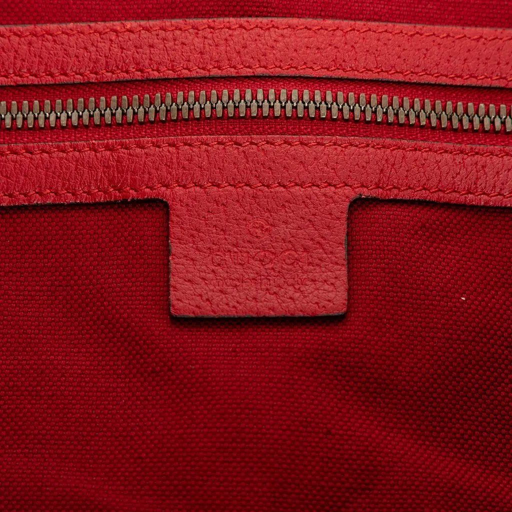 Gucci Canvas Baiadera Striped Tote Red Canvas Good - Box View