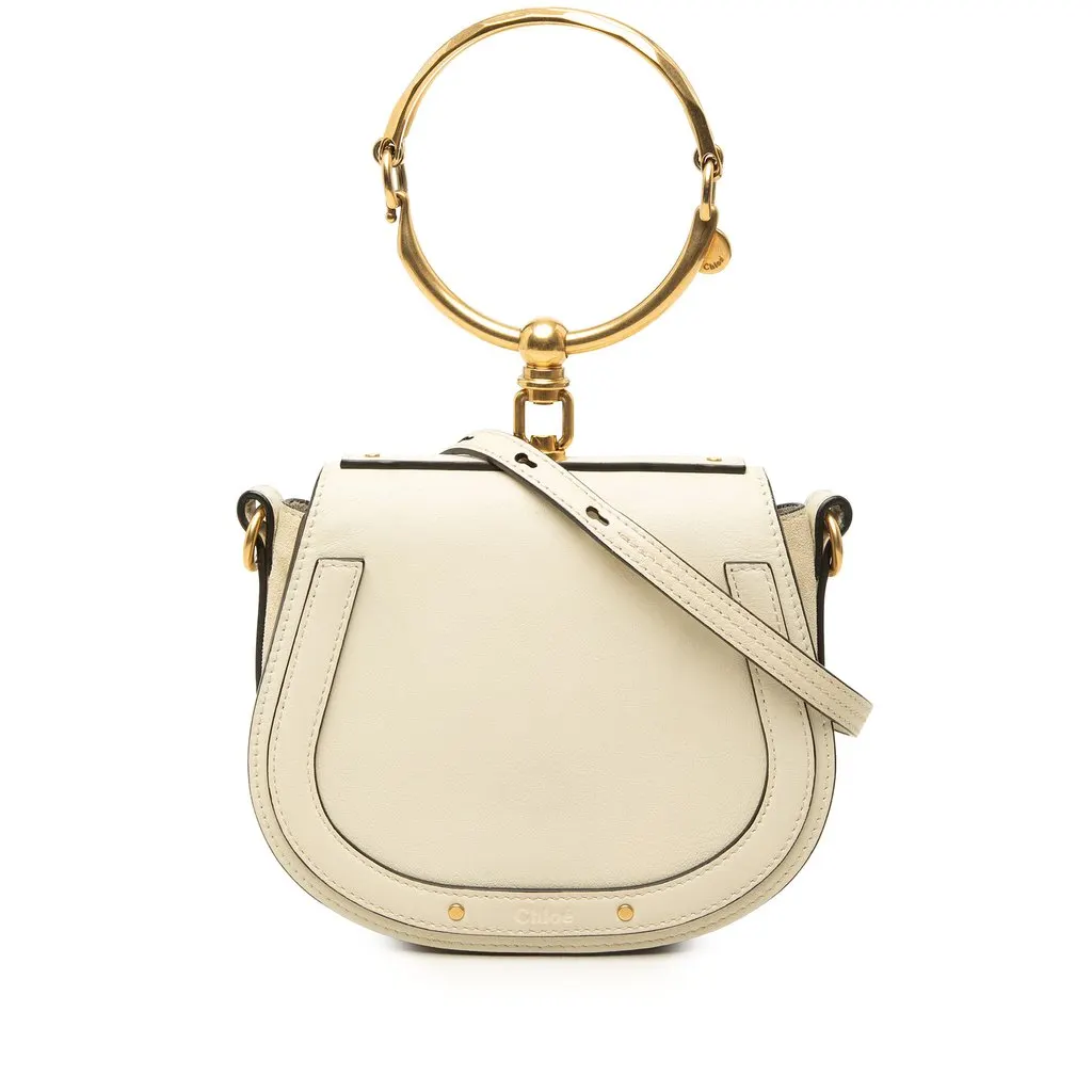 Chloé Small Leather Nile Bracelet Satchel White Leather Good - Front View
