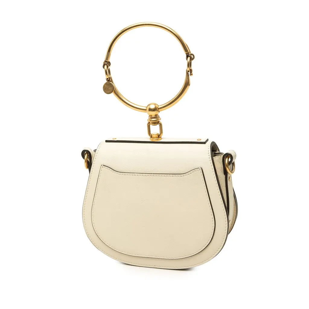 Chloé Small Leather Nile Bracelet Satchel White Leather Good - Back View