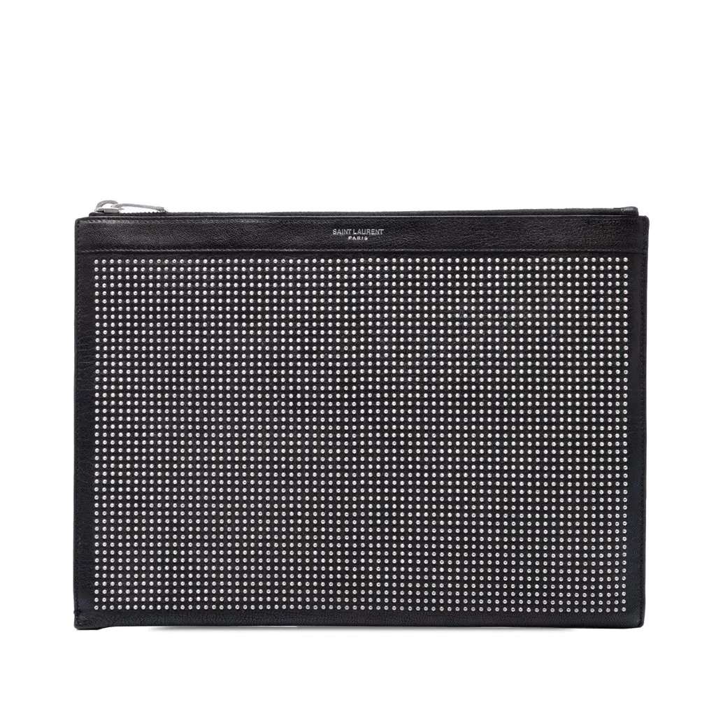 Saint Laurent Studded Leather Clutch