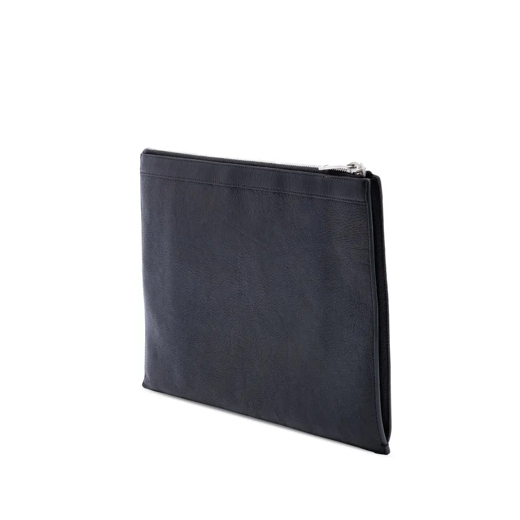 Saint Laurent Studded Leather Clutch Black Leather Very good - Back View