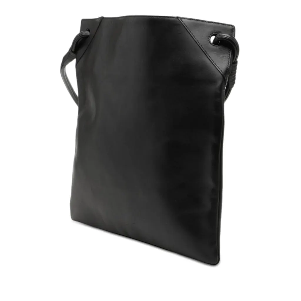 Bottega Veneta Calfskin Crossbody Black Leather Very good - Back View