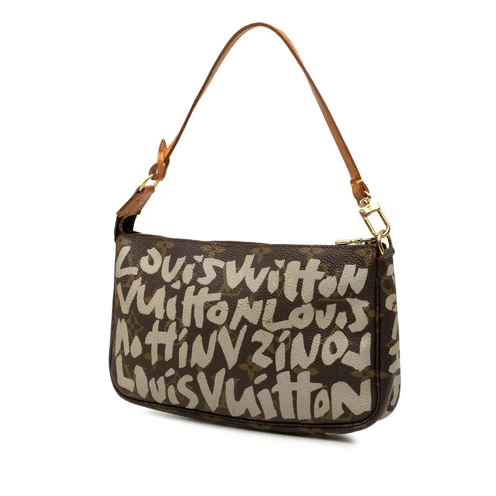 Louis Vuitton Stephen Sprouse Monogram Graffiti Pochette Accessoires Brown Good - Back View