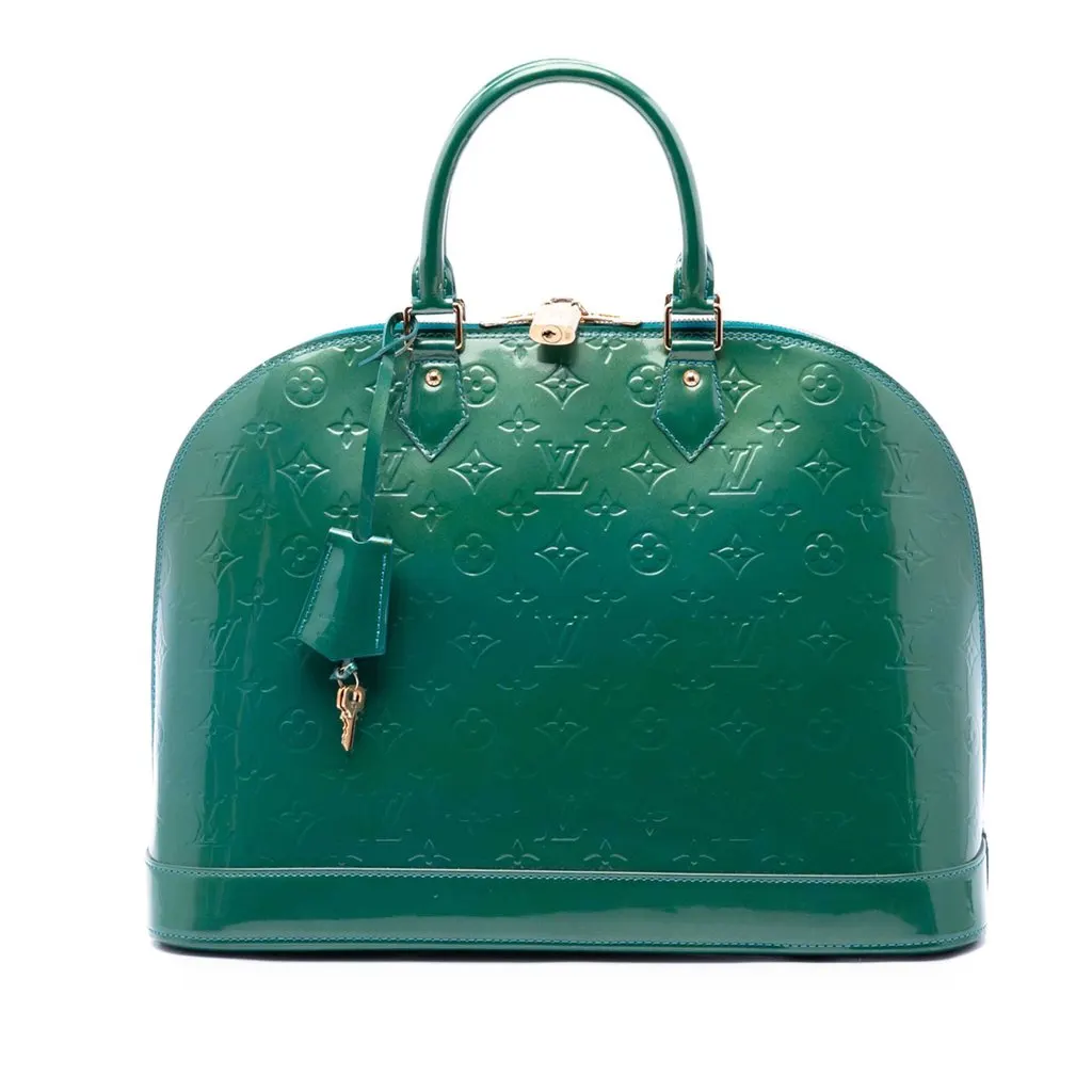Louis Vuitton Monogram Vernis Alma PM Green Leather Very good - Front View