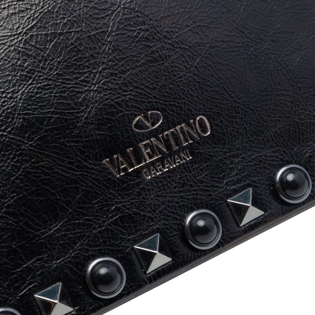 Valentino Textured Leather Rolling Rockstud Camera Bag Black Leather Very good - Box View