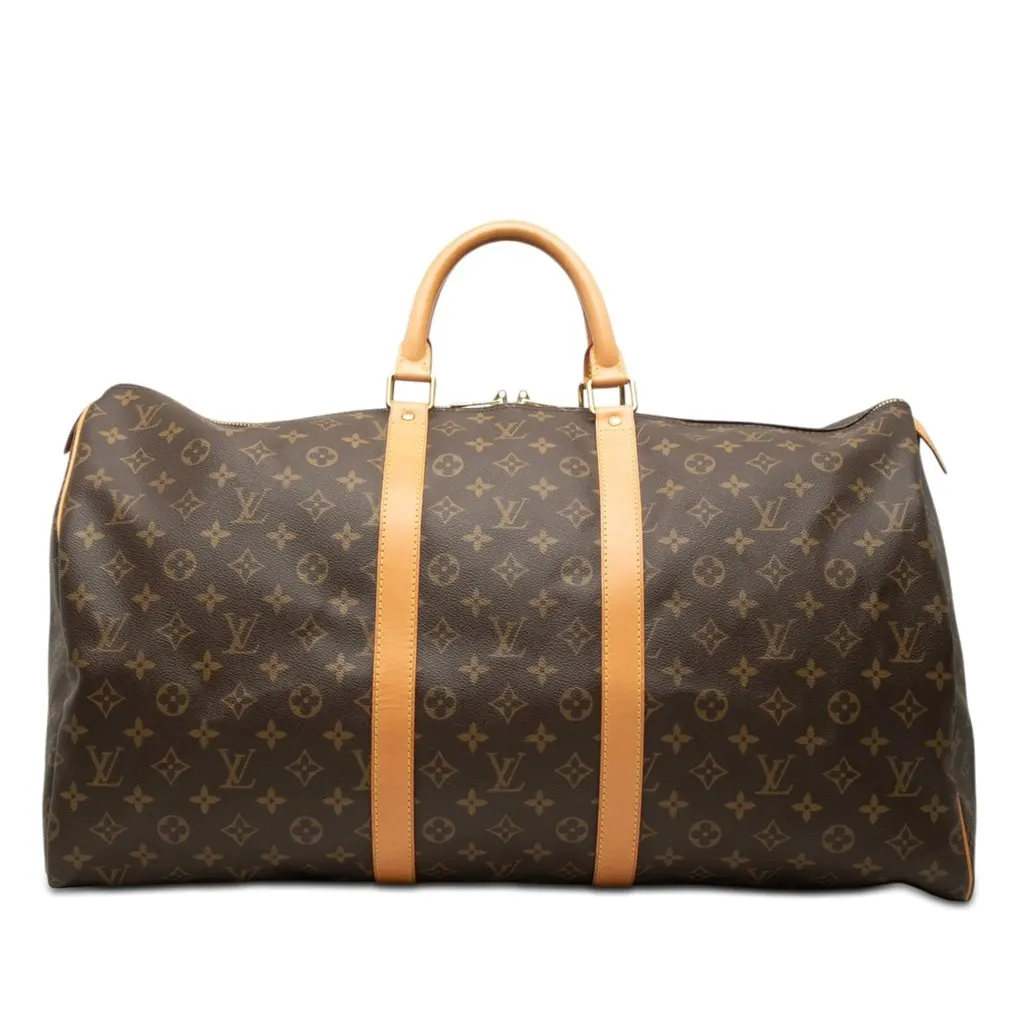 Louis Vuitton Monogram Keepall 55 Brown Canvas Very good - Front View
